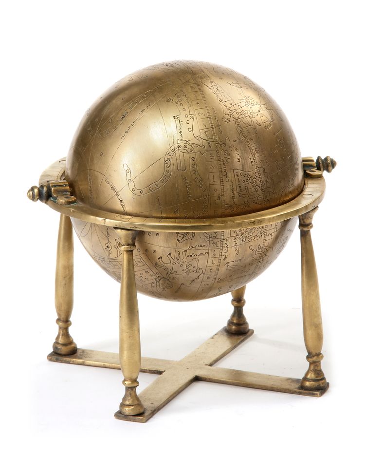 A CELESTIAL GLOBE, MADE BY MUGHAL ASTROLABIST MUHAMMAD SALIH OF THATTA, DATED 1074 AH/1663 AD