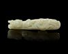 A LARGE WHITE JADE BELT HOOK, 19TH-20TH CENTURY