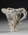 A CHINESE BISCUIT PORCELAIN BEAKER, 17TH CENTURY