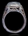 A CRYSTAL SEAL SILVER RING
