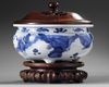 A Chinese blue and white 'Eight Immortals' tripod censer