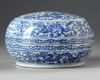 A Chinese blue and white box and cover