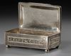 A NIELLO-INLAID SILVER CASKET, TURKEY 19TH CENTURY