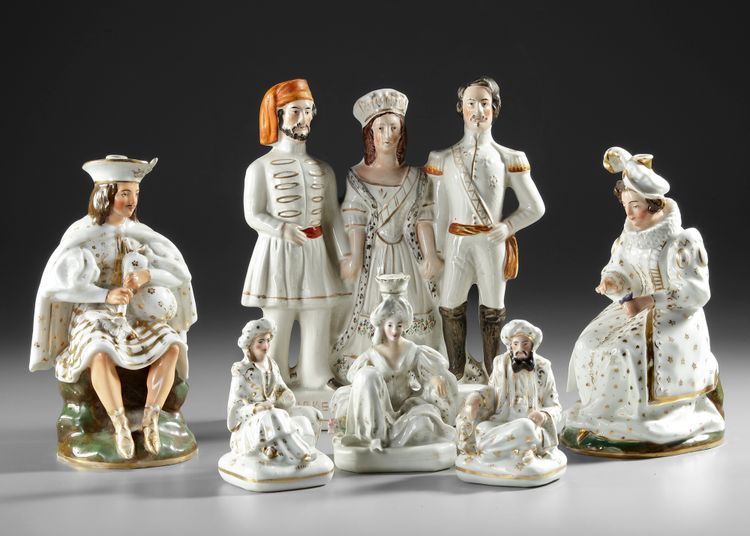 COLLECTION OF PORCELAIN SULTAN AND SULTANA CONTAINER MODELS, JACOB PETIT, 19TH CENTURY