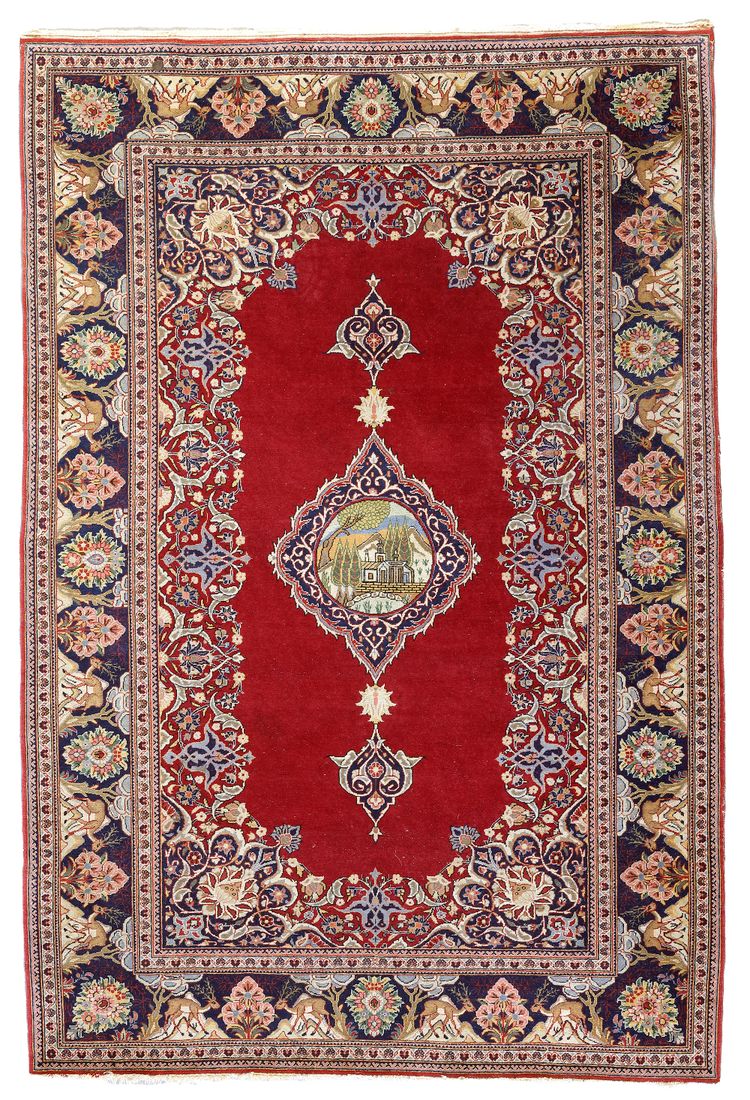 A KASHAN PICTORAL RUG