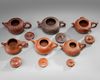 A group of six Chinese medium-sized yixing teapots