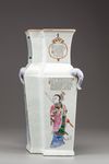 A Chinese famille rose 'Wu Shuang Pu' double-lozenge vase