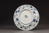 A blue and white 'phoenix' dish