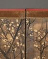 A JAPANESE SCREEN ON OXIDIZED SILVER LEAF PRESENTING A SPRING SCENE, LATE EDO PERIOD (FIRST HALF 19TH CENTURY)