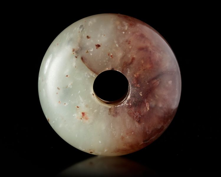 A CHINESE JADE CARVED DISC PENDANT, 20TH CENTURY