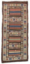 AN ANTIQUE PERSIAN SHAHSEVAN KILIM RUNNER (NOMADIC WORK)