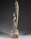 A large Chinese stone stele Buddhist triad