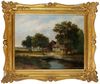 HERMANUS JAN HENDRIK RIJKELIJKHUIJSEN (1813-1883), A LANDSCAPE WITH A FARMHOUSE, OIL ON PANEL