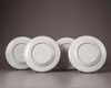 Four Chinese blue and white 'floral' plates