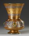 A MAMLUK-STYLE ENAMELED GLASS MOSQUE LAMP BY PHILIPPE-JOSEPH BROCARD, FRANCE 19TH CENTURY