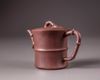 A Chinese yixing bamboo-form teapot and cover