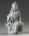 A Chinese Qingbai-glazed figure of Guanyin