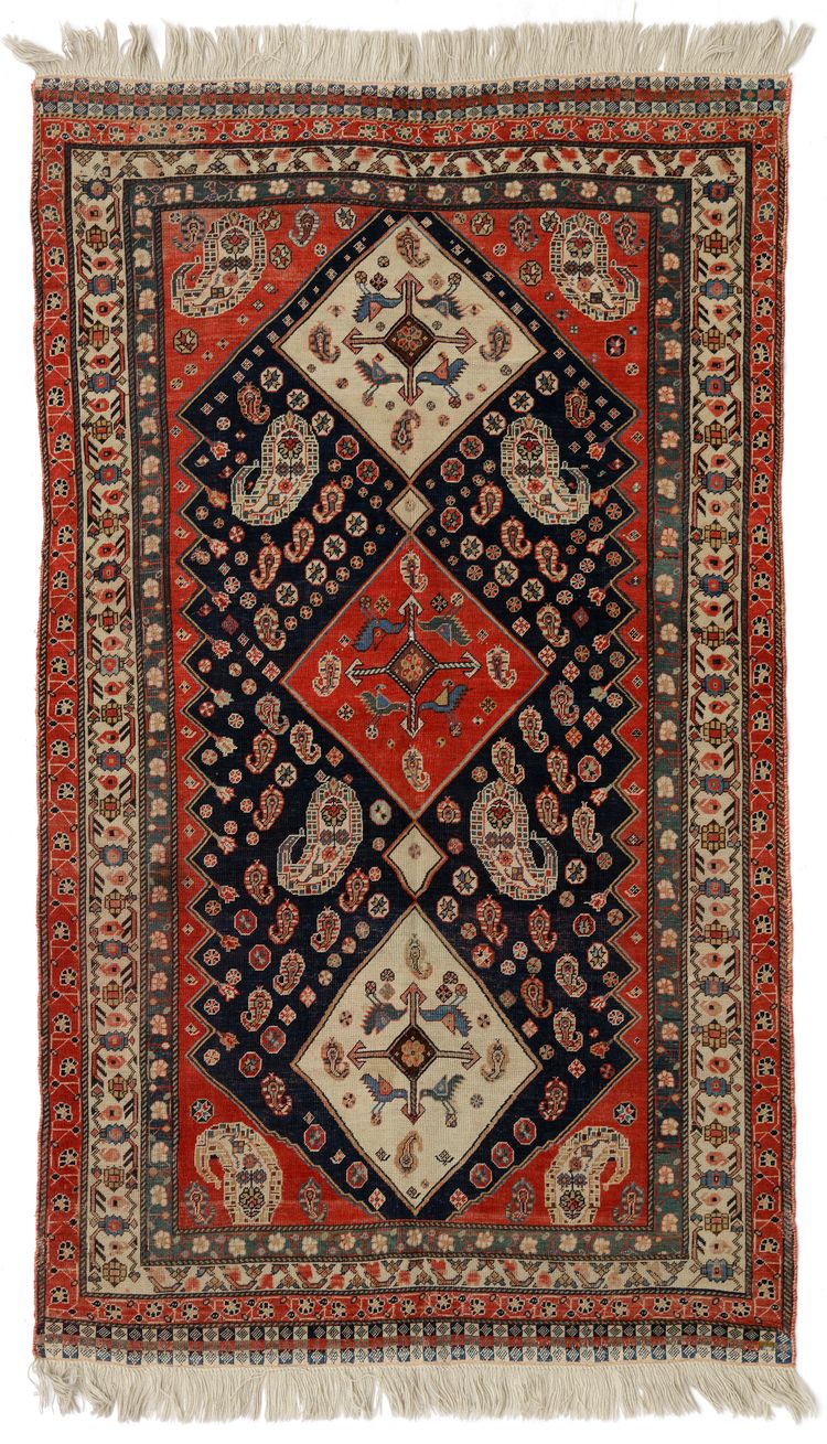 A FINE QASHQAI RUG, 19TH CENTURY