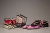 Five pairs of silk shoes