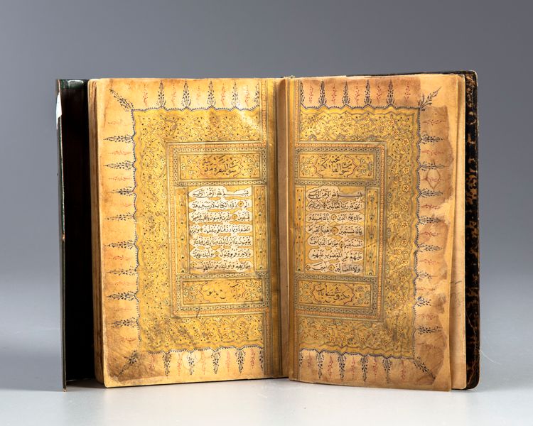 AN OTTOMAN GILT DECORATED QURAN