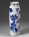 A Chinese blue and white sleeve vase