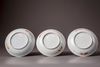 A group of three Chinese famille verte 'flower and poem' dishes