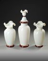 A SET OF THREE OPALINE VASES, FRANCE, 19TH CENTURY