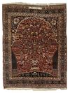 A VERY RAE AND ANTIQUE MILFLOWER GASHGULI GASHGAI PRAYER RUG