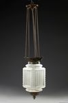 A LANTERN/HANGING LAMP OF FROSTED GLASS, EARLY 19TH CENTURY