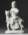 A Chinese Dehua white-glazed figure of Guandi on a horse