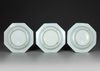 THREE CHINESE BLUE AND WHITE OCTAGONAL DISHES, 18TH CENTURY