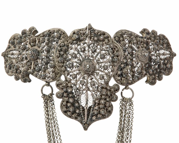AN OTTOMAN SILVER FILIGREE BELT BUCKLE, TURKEY, 19TH CENTURY