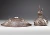 A QAJAR KULAH KHUD HELMET AND SEPAR SHIELD, PERSIA, 19TH CENTURY