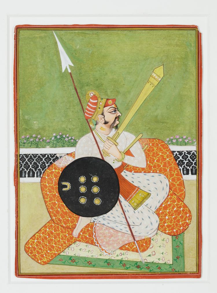 A SEATED POTRAIT OF RAJA HARI SINGH OF MARWAR, NORTH INDIA MARWAR 19TH CENTURY
