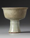 A CHINESE GU-TYPE CRACKLE GLAZED STEMCUP, QING DYNASTY (1644-1911)