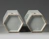 A pair of Chinese famille rose 'bird and flower' hexagonal hat stands