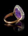 AN ANTIQUE RING WITH A ROMAN AMETHYST INTAGLIO, 1ST CENTURY AD, 18TH CENTURY RING