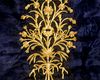 An Ottoman deep blue embroidered wrapping cloth bohca