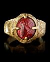 A CARNEIT SEAL GOLD RING