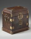 A CHINESE HONGMU AND BURLWOOD SEAL CHEST, GUANPIXIANG