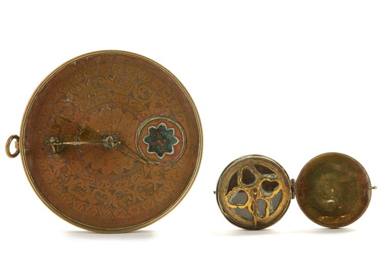 A QIBLA INDICATOR WITH COMPASS, IRAN, CA. 1900