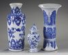 Three Chinese blue and white vases