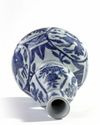 A Chinese blue and white moulded 'Kraak' 'seahorse' double-gourd vase