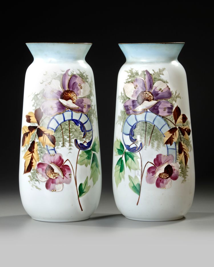 A PAIR OF OPALINE VASES, FRANCE, 19TH CENTURY