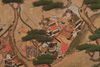 A MID SIZE JAPANESE SCREEN DEPICTING A SAMURAI BATTLE,  EDO PERIOD, 18TH CENTURY