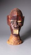 AN EKOI LEATHER MASK, (HEADCREST), NIGERIA
