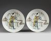A PAIR OF CHINSES FAMILLE VERTE DISHES
