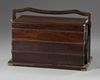 A CHINESE HONGMU THREE-TIERED PICNIC BOX, TIHE 