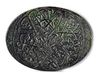 AN OVAL JADE CARVED TALIMANIC PENDANT