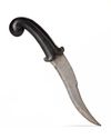 A MUGHAL BLACK STONE HILTED DAGGER, 20TH CENTURY
